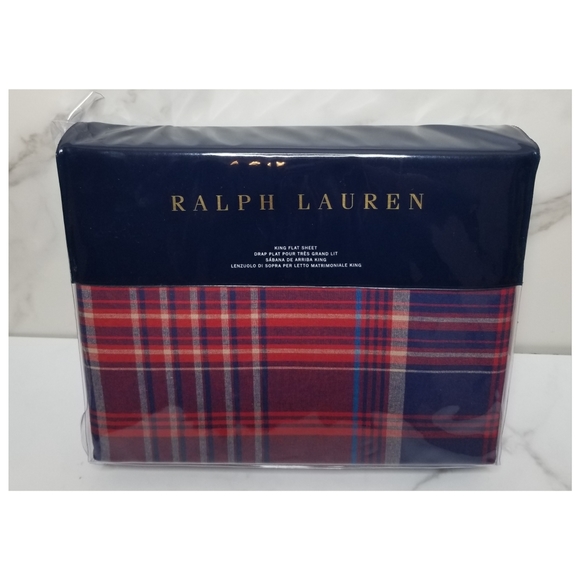 Ralph Lauren Norwich Road Plaid King Flat Sheet